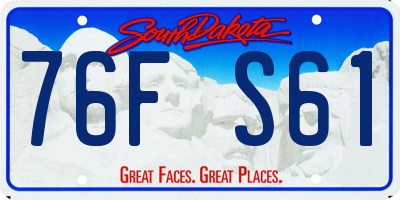 SD license plate 76FS61