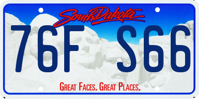 SD license plate 76FS66