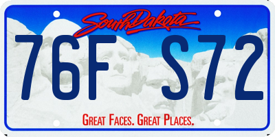 SD license plate 76FS72