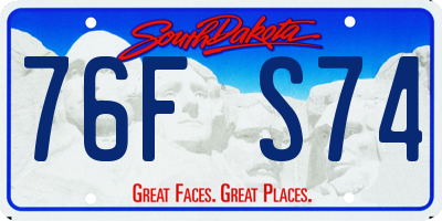 SD license plate 76FS74