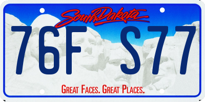 SD license plate 76FS77