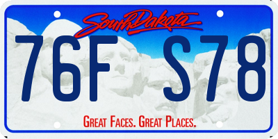 SD license plate 76FS78