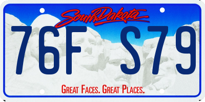SD license plate 76FS79