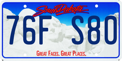 SD license plate 76FS80
