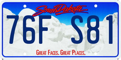 SD license plate 76FS81