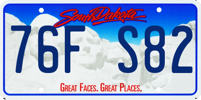 SD license plate 76FS82