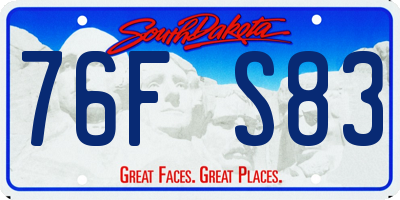 SD license plate 76FS83