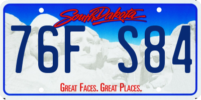 SD license plate 76FS84