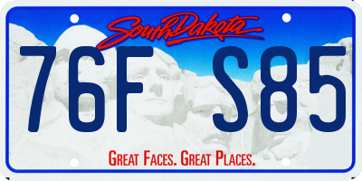 SD license plate 76FS85