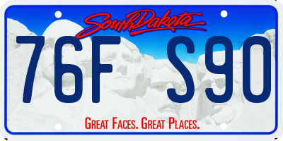 SD license plate 76FS90