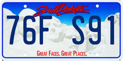 SD license plate 76FS91