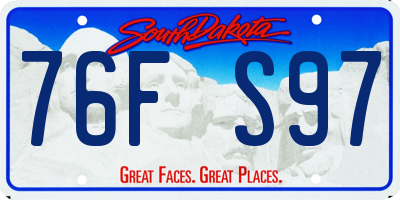 SD license plate 76FS97