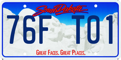 SD license plate 76FT01