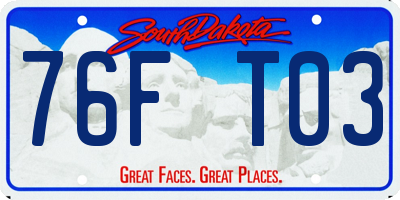 SD license plate 76FT03