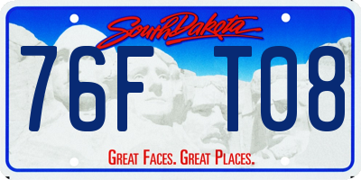 SD license plate 76FT08