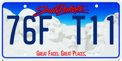 SD license plate 76FT11