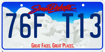 SD license plate 76FT13