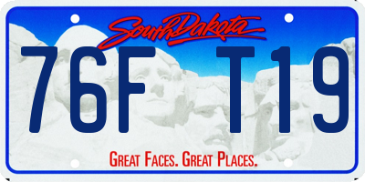 SD license plate 76FT19