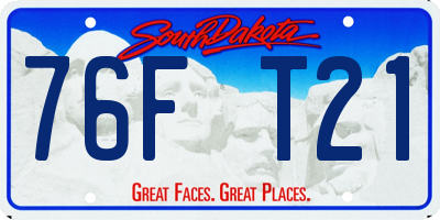 SD license plate 76FT21