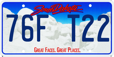 SD license plate 76FT22