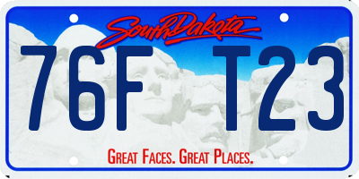 SD license plate 76FT23