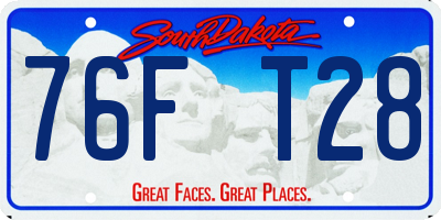 SD license plate 76FT28