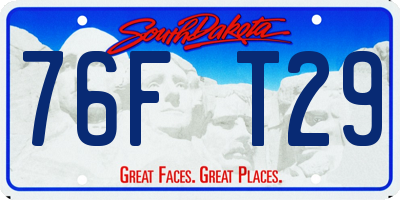 SD license plate 76FT29