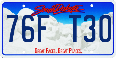 SD license plate 76FT30