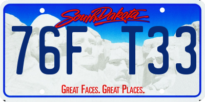 SD license plate 76FT33