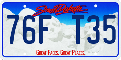 SD license plate 76FT35