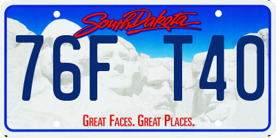 SD license plate 76FT40