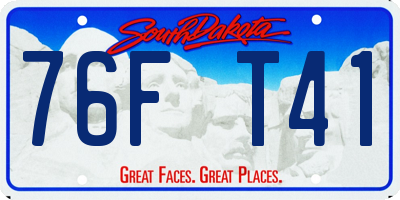 SD license plate 76FT41