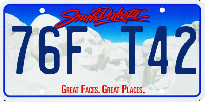 SD license plate 76FT42