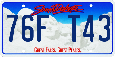SD license plate 76FT43
