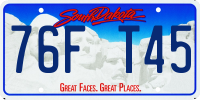 SD license plate 76FT45