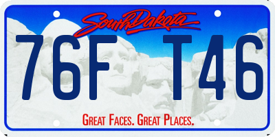 SD license plate 76FT46