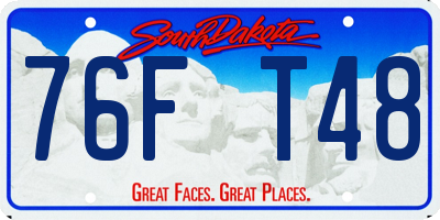 SD license plate 76FT48
