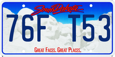 SD license plate 76FT53