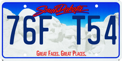 SD license plate 76FT54