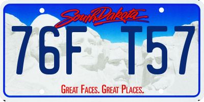 SD license plate 76FT57
