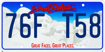 SD license plate 76FT58