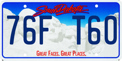 SD license plate 76FT60