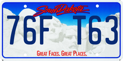 SD license plate 76FT63