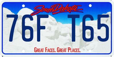 SD license plate 76FT65