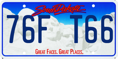 SD license plate 76FT66
