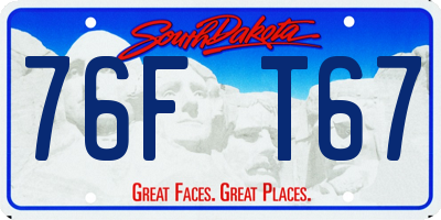 SD license plate 76FT67