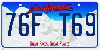 SD license plate 76FT69