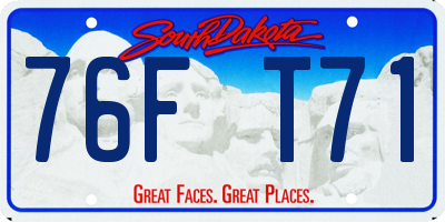 SD license plate 76FT71