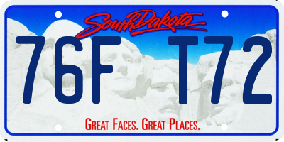 SD license plate 76FT72