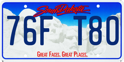 SD license plate 76FT80